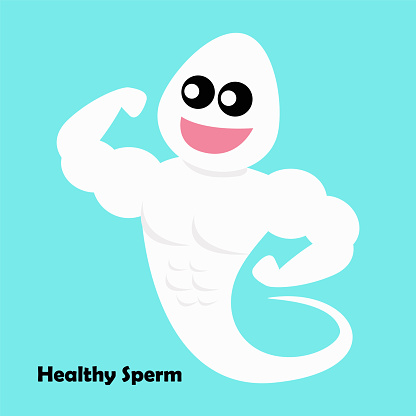 Healthy Sperm Cartoon Character Isolated On Blue Background Stock ...