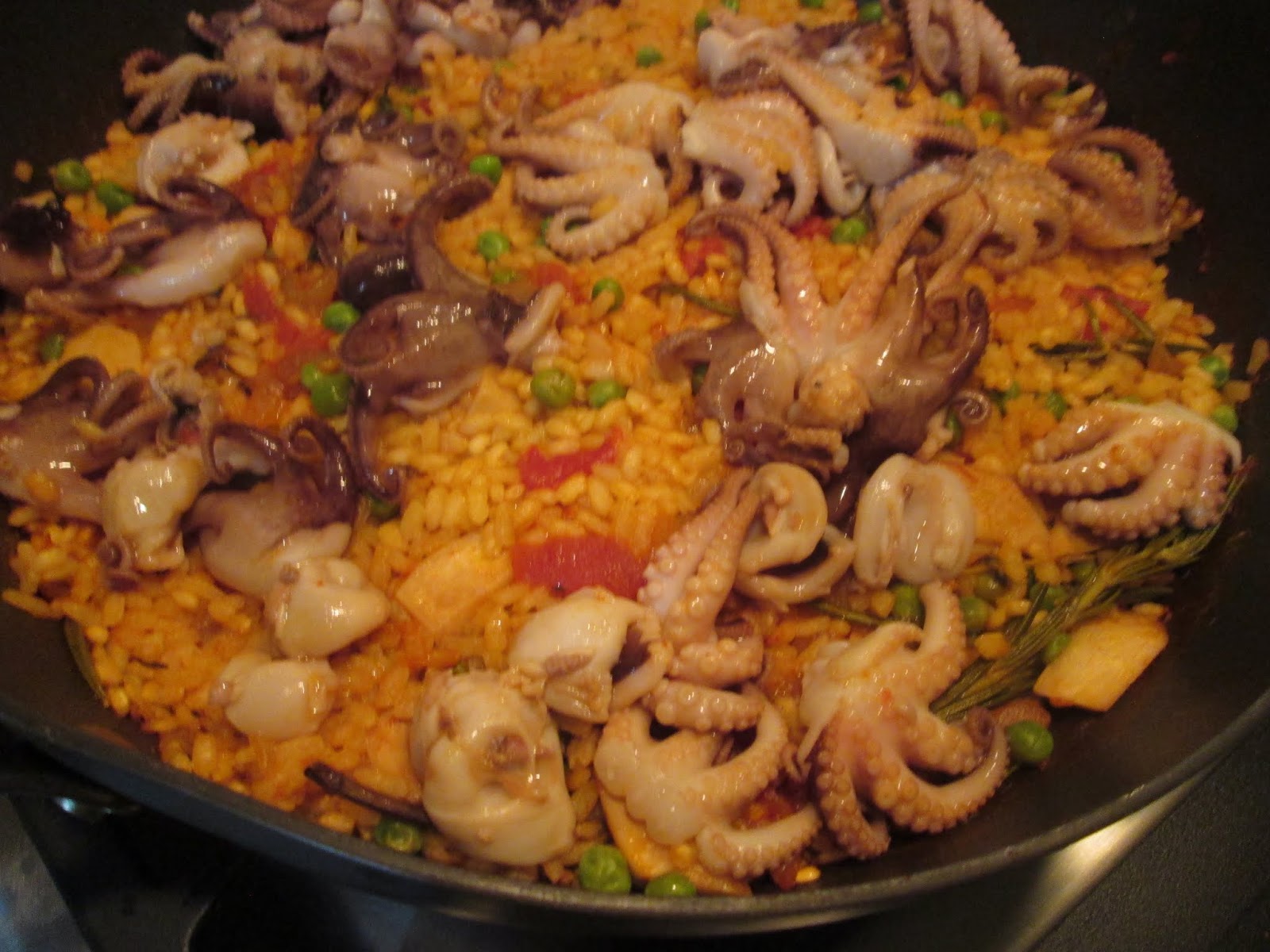 Popo's River: paella with baby octopus's River: paella with baby octopus