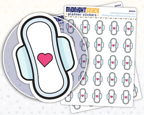 Menstrual Pad Planner Stickers Period Tracking Icon Sticker | Etsy