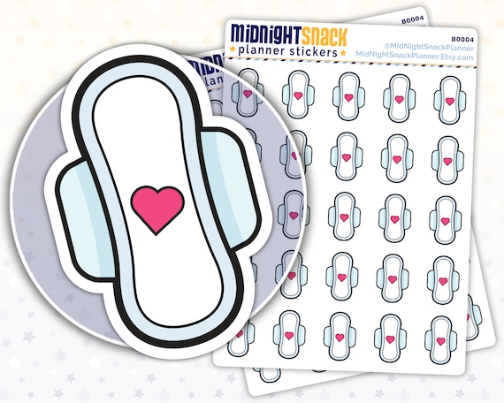 Menstrual Pad Planner Stickers Period Tracking Icon Sticker | Etsy