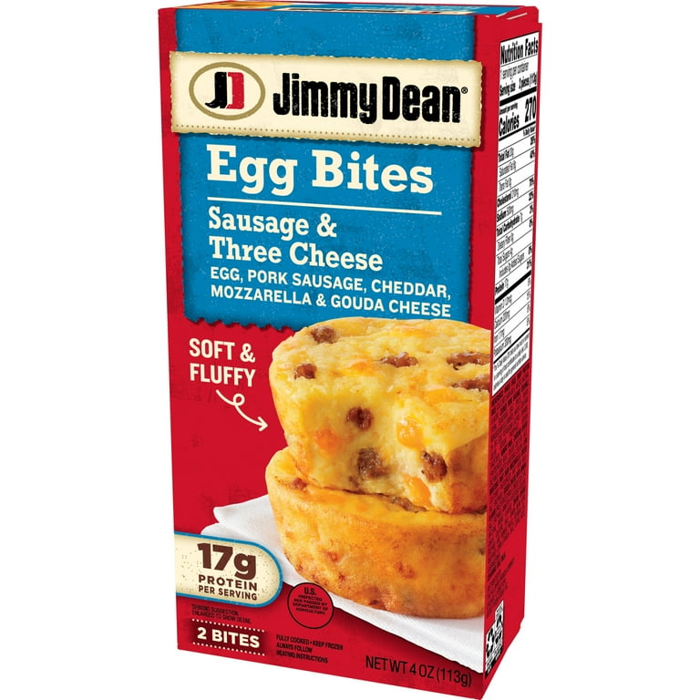 Jimmy Dean Sausage Three Cheese Egg Bites, 4 oz, 2 Count (Frozen) -  Walmart.com